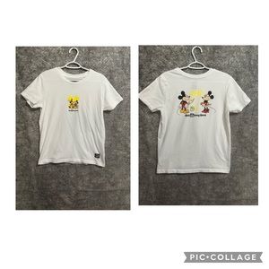 Disney World Vans Shirt Womens Mickey Minnie Large White Love Paint Casual